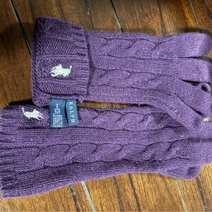 Ralph Lauren Deep Purple Knit Mittens
